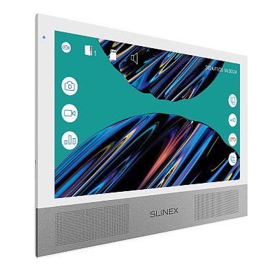 картинка Slinex Sonik-10  цвет белый. 10" AHD Домофон с сенсорным экраном, динамиками и сменными панелями от компании Intant